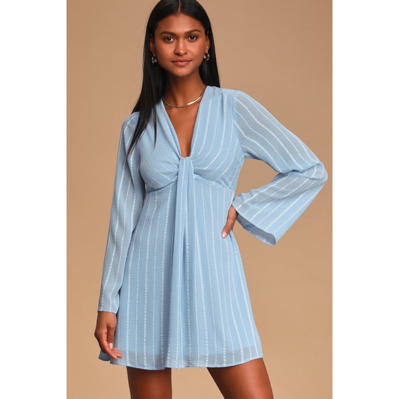 Lulus Dresses & Skirts - Lulu’s Million Reasons Blue Striped Mini D…